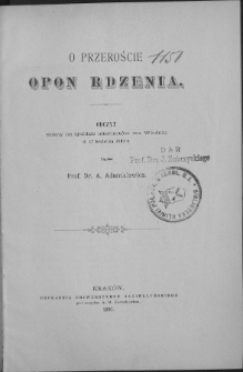 O przeroście opon rdzenia odczyt miany na zjeździe internist&oacute;w we Wiedniu d. 17 kwietnia 1890 r.