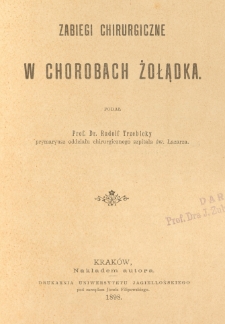 Zabiegi chirurgiczne w chorobach żołądka