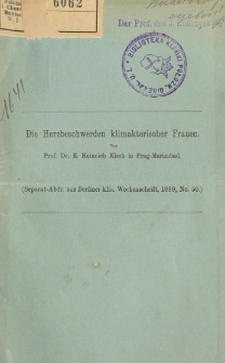 Die Herzbeschwerden klimakterischer Frauen