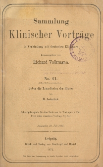 Ueber die Transfusion des Blutes