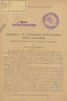 Przypadek t. zw. "zwyrodnienia skombinowanego" rdzenia pacierzowego : wycinek w streszczeniu z dzieła pod prasą się znajdującego